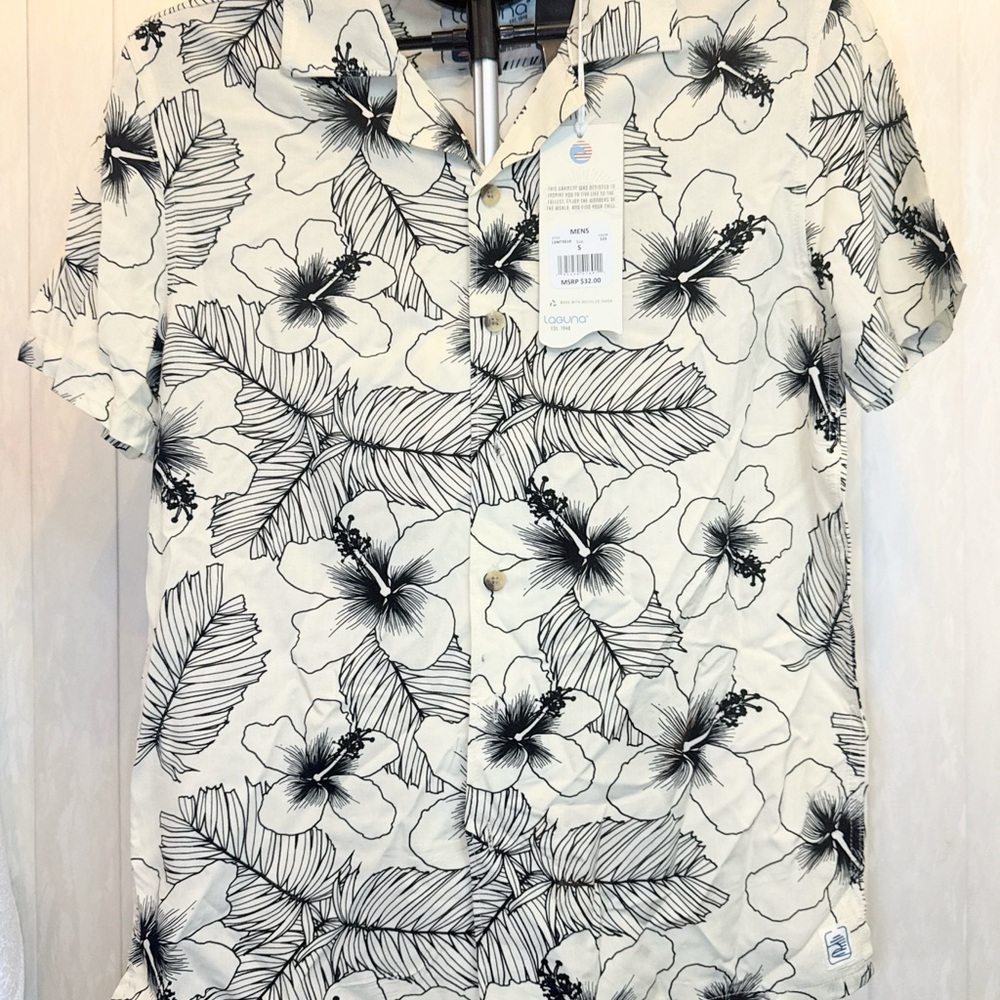 Laguna Floral Print Men's Camp Shirt Small
